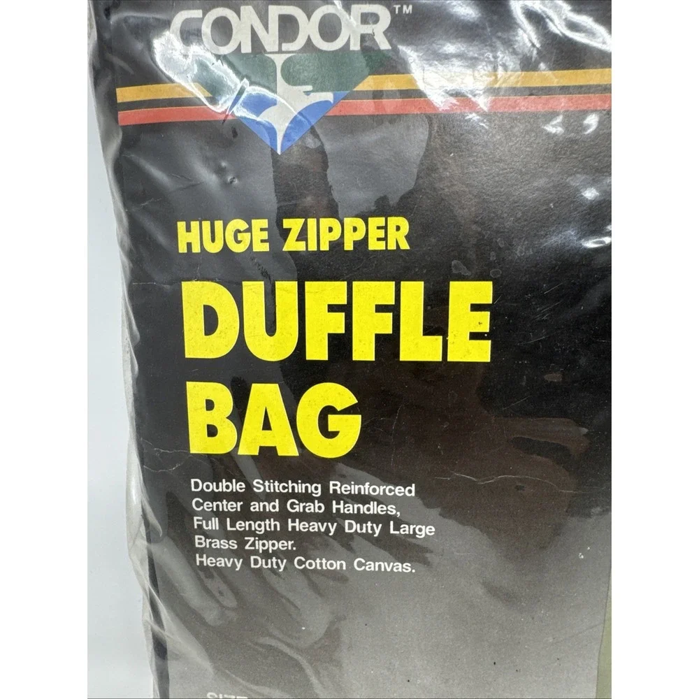 Condor Huge Zipper Duffle Bag AWD 106 Black 25x42 Heavy‎ Duty Military Tactical